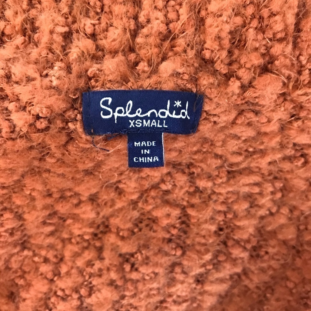 Splendid Rust Button Down Fuzzy Cardigan Size Xs - image 7